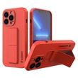 Kép 1/12 - Wozinsky Kickstand Case silicone case with stand for iPhone 13 red