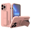 Kép 1/12 - Wozinsky Kickstand Case iPhone 13 mini pink silicone case with stand