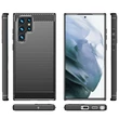 Kép 2/9 - Carbon Case Flexible TPU cover for Samsung Galaxy S22 Ultra black
