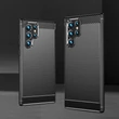 Kép 8/9 - Carbon Case Flexible TPU cover for Samsung Galaxy S22 Ultra black