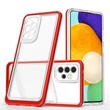 Kép 1/7 - Clear 3in1 Case for Samsung Galaxy A73 Frame Cover Gel Red