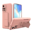 Kép 1/14 - Wozinsky Kickstand Case Silicone Stand Cover for Xiaomi Redmi 10 Pink