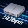 Kép 5/6 - UGREEN 60377 USB-C Hub, 5-in-1 Adapter, 3x USB, SD/TF (Szürke)