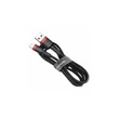 Kép 1/2 - Baseus Lightning Cafule iPhone Adat- és töltőkábel 2.4A 1m Piros + Fekete (CALKLF-B19)