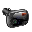 Kép 4/8 - Baseus Blutotth 5.0 Fm Transzmitter Autós töltő Gyorstöltő 4.0 PD USB C / MicroSD 5A - Fekete (CCTM-B01)