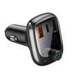 Kép 1/8 - Baseus Blutotth 5.0 Fm Transzmitter Autós töltő Gyorstöltő 4.0 PD USB C / MicroSD 5A - Fekete (CCTM-B01)