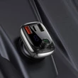 Kép 8/8 - Baseus Blutotth 5.0 Fm Transzmitter Autós töltő Gyorstöltő 4.0 PD USB C / MicroSD 5A - Fekete (CCTM-B01)