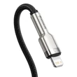 Kép 3/8 - Baseus Cafule USB C - Lightning töltőkábel, PD, 20W, 2m (fekete)