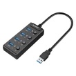 Kép 3/5 - Orico USB 3.0 HUB kapcsolókkal, 5x USB (fekete)