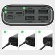 Kép 3/8 - Dudao Power Bank 4x USB 30000mAh, 4A, kijelzővel, fehér (K8Max white)