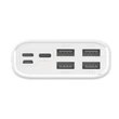 Kép 5/8 - Dudao Power Bank 4x USB 30000mAh, 4A, kijelzővel, fehér (K8Max white)