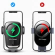 Kép 8/8 - Joyroom Qi vezeték nélküli 15 W-os automatikus autós töltő, elektromos telefontartó, fekete (JR-ZS248)
