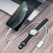 Kép 4/8 - Joyroom 2in1 vezeték nélküli Qi töltő Apple Watch-hoz / USB - Lightning kábel 1,5 m, fehér (S-IW002S)