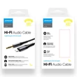 Kép 2/8 - Joyroom sztereó audio AUX kábel 3,5 mm mini jack - Lightning iPhone-hoz, iPad-hez, 2 m, fekete (SY-A02-2m)