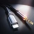 Kép 3/8 - Joyroom sztereó audio AUX kábel 3,5 mm mini jack - Lightning iPhone-hoz, iPad-hez, 2 m, fekete (SY-A02-2m)