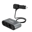 Kép 4/5 - Dudao autós töltő 2x USB / 3x szivargyújtó elosztó, fekete (R1Pro-black)