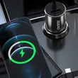 Kép 3/8 - Dudao 3in1 USB autós töltő, 3,4 A, beépített kábel Lightning / USB Type C / micro USB, fekete (R5ProN-black)