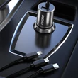 Kép 4/8 - Dudao 3in1 USB autós töltő, 3,4 A, beépített kábel Lightning / USB Type C / micro USB, fekete (R5ProN-black)