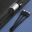 Kép 8/8 - Dudao 3in1 USB autós töltő, 3,4 A, beépített kábel Lightning / USB Type C / micro USB, fekete (R5ProN-black)