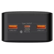Kép 5/8 - Baseus Bipow digitális kijelzős Power bank 30000mAh, 20W, 2x USB / USB Type C / micro USB,  Quick Charge, AFC FCP, fekete (PPDML-N01)