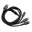 Kép 4/5 - Wozinsky kábel 3in1 USB - USB Typ C/ micro USB/ Lightning, 2,8A, 1,25m, fekete (WOZ-3in1-BK)