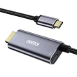 Kép 1/7 - Choetech egyirányú adapter C típusú USB - HDMI 4K 60Hz + USB Type C Power Delivery, 60W, 1,8m, szürke (XCH-M180-GY)