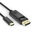 Kép 1/8 - Choetech egyirányú USB Type C monitor videokábel - Display Port 4K, 1,8m, fekete (XCP-1801BK-V1)