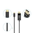 Kép 6/8 - Choetech egyirányú USB Type C monitor videokábel - Display Port 4K, 1,8m, fekete (XCP-1801BK-V1)