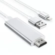 Kép 1/8 - Choetech USB videokábel, Lightning-HDMI adapter TV-monitorhoz, 1,8 m, fehér (LH0020)