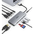 Kép 2/8 - Choetech 12 az 1-ben többfunkciós HUB, 2x USB Type C - USB Type C Thunderbolt 3 100W / 2x HDMI + 1x DisplayPort 4K @ 60Hz / 2x USB 3.2 Gen 1 / 2x USB 2.0 / SD és microSD kártyaolvasó / RJ45 Ethernet 1 Gbps / 3.5 mm mini jack MacBook Pro / Air készülékhez,