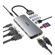Kép 3/8 - Choetech 12 az 1-ben többfunkciós HUB, 2x USB Type C - USB Type C Thunderbolt 3 100W / 2x HDMI + 1x DisplayPort 4K @ 60Hz / 2x USB 3.2 Gen 1 / 2x USB 2.0 / SD és microSD kártyaolvasó / RJ45 Ethernet 1 Gbps / 3.5 mm mini jack MacBook Pro / Air készülékhez,