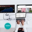 Kép 5/8 - Choetech 12 az 1-ben többfunkciós HUB, 2x USB Type C - USB Type C Thunderbolt 3 100W / 2x HDMI + 1x DisplayPort 4K @ 60Hz / 2x USB 3.2 Gen 1 / 2x USB 2.0 / SD és microSD kártyaolvasó / RJ45 Ethernet 1 Gbps / 3.5 mm mini jack MacBook Pro / Air készülékhez,