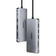Kép 7/8 - Choetech 12 az 1-ben többfunkciós HUB, 2x USB Type C - USB Type C Thunderbolt 3 100W / 2x HDMI + 1x DisplayPort 4K @ 60Hz / 2x USB 3.2 Gen 1 / 2x USB 2.0 / SD és microSD kártyaolvasó / RJ45 Ethernet 1 Gbps / 3.5 mm mini jack MacBook Pro / Air készülékhez,