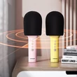 Kép 2/8 - Joyroom vezeték nélküli karaoke mikrofon, Bluetooth 5.0, hangszóróval, 1200mAh, pink (JR-MC5Pink)
