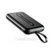 Kép 2/8 - Joyroom Linglong power bank 10000mAh, 20W, Power Delivery, Quick Charge, USB / USB Type C / beépített USB Type C kábel, fekete (JR-L001-black)