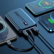 Kép 4/8 - Joyroom Linglong power bank 10000mAh, 20W, Power Delivery, Quick Charge, USB / USB Type C / beépített USB Type C kábel, fekete (JR-L001-black)