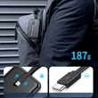 Kép 8/8 - Joyroom Linglong power bank 10000mAh, 20W, Power Delivery, Quick Charge, USB / USB Type C / beépített USB Type C kábel, fekete (JR-L001-black)