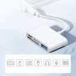 Kép 2/7 - Joyroom adapter SD és TF kártyaolvasóval, USB OTG porttal és kábel Lightning csatlakozóval, fehér (S-H142)