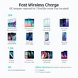 Kép 4/8 - Choetech 2 az 1-ben rugalmas telefontartó vezeték nélküli töltővel, 10 W, fehér (T548-S)