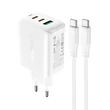 Kép 1/8 - Acefast 2 az 1-ben töltő, 2x USB Type C / USB 65W, PD, QC 3.0, AFC, FCP (szett kábellel), fehér (A13-white)