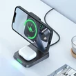 Kép 5/8 - Acefast Qi vezeték nélküli töltő, 15 W, iPhone-hoz (MagSafe-el), Apple Watch-hoz és Apple AirPods-hoz, állványtartó, mágneses tartó, fekete (E3-black)