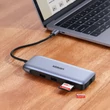 Kép 2/8 - Ugreen multifunkcionális HUB 9 az 1-ben USB Type C - HDMI, DP, VGA, 2 x USB, RJ45 Ethernet, SD / TF kártyaolvasó, USB Type C PD, 100 W, szürke (CM274)