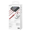 Kép 2/8 - Baseus 3 az 1-ben kábel USB csatlakozókkal - USB Type C / Lightning / micro USB, 1.2m, 3.5A, piros (CAJS000009)