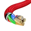 Kép 6/8 - Baseus 3 az 1-ben kábel USB csatlakozókkal - USB Type C / Lightning / micro USB, 1.2m, 3.5A, piros (CAJS000009)
