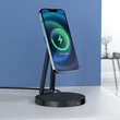Kép 5/8 - Acefast Qi vezeték nélküli töltő 15W iPhone-hoz (MagSafe-vel) és Apple AirPods állványtartó mágneses tartó fekete (E8 black)
