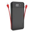 Kép 1/3 - Dudao 2x USB power bank 10000mAh 2A beépített kábel 3in1 Lightning / USB Type C / micro USB 3A fekete (K1A-black)