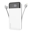 Kép 2/3 - Dudao K1Pro powerbank 20000mAh beépített kábelekkel fehér (K1Pro-white)