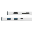 Kép 4/8 - Baseus Lite sorozat multifunkciós HUB USB Type C - 2 x USB 3.0 / USB Type C PD / HDMI 1,4 / SD / TF fehér (WKQX050102)