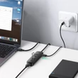 Kép 6/6 - Ugreen 4 az 1-ben USB HUB – 4x USB Type A 3.0 PD DC, 12V, 0,25m, fekete (10915-ugreen)