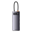 Kép 1/6 - Baseus Hub 6 az 1-ben Metal Gleam sorozat, USB-C - 3x USB 3.0 + USB-C PD + microSD/SD